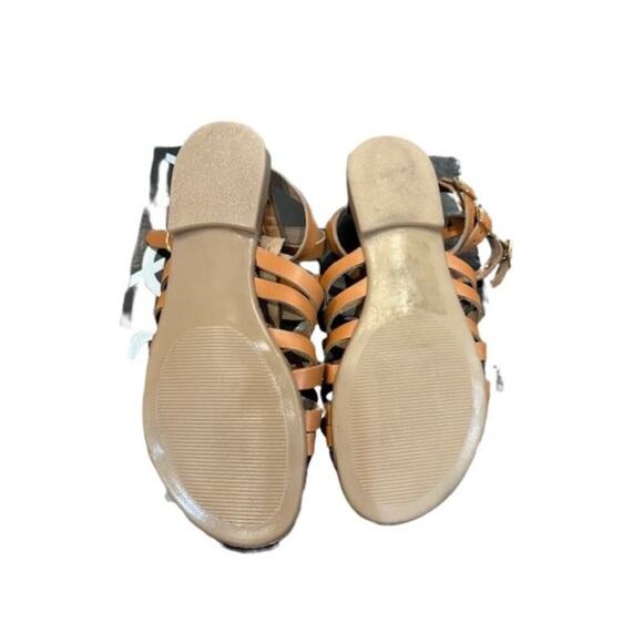 AQUA “Emil” Leather Strappy Gladiator Sandals in Cognac Brown – NWOT – Size 7 - Picture 3 of 9